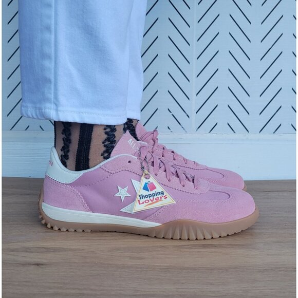 ⭐Converse Run Star Trainer Ox Sz 7 Women Casual Shoes Suede Sneaker Pink A13362C - Picture 3 of 14
